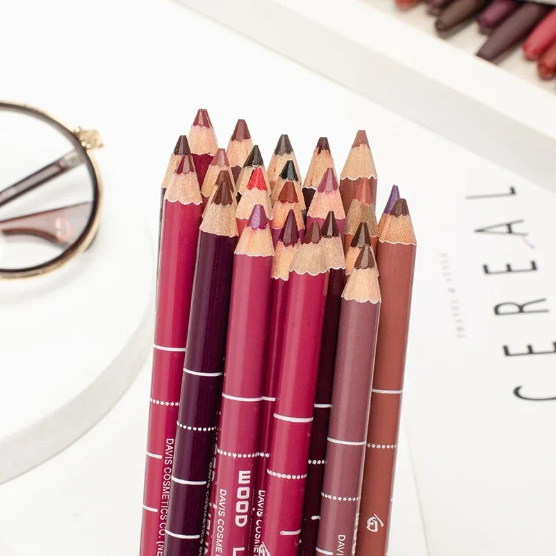 28Color Antifouling Lip Liner Professional Lipstick Pen Precise Waterproof Lip Outline Pencil Lip Makeup Lasting Eyeliner Creamy Qme