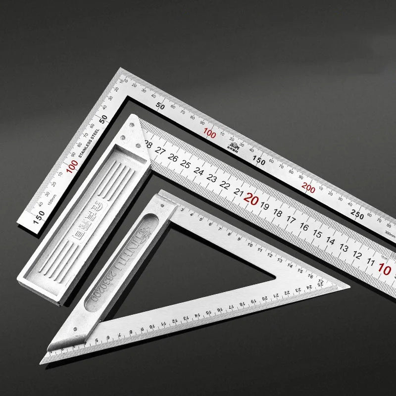 Aluminum Alloy Square Ruler Right Angle 90 Turning Woodworking Steel Qme