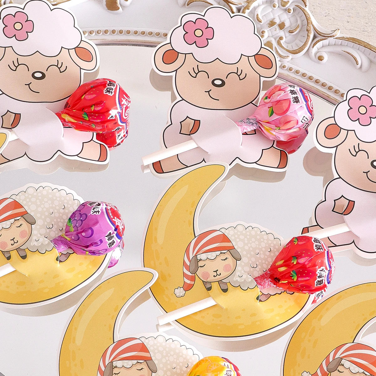 30 Pieces/Pack Eid Al-Adha Party Favors, Lamb-Shaped Candies and Snacks, Paper Cards and Lamb-Shaped Decorative Paper Qme