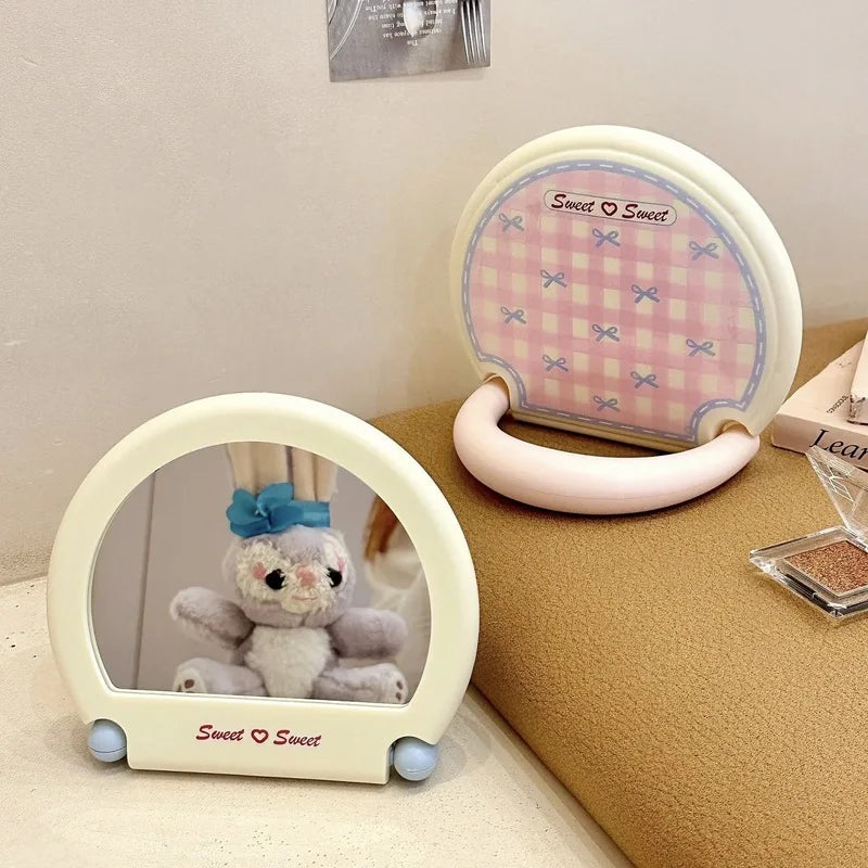 Hello Kitty Bow-shaped Makeup Mirror Desktop Hangable Qme