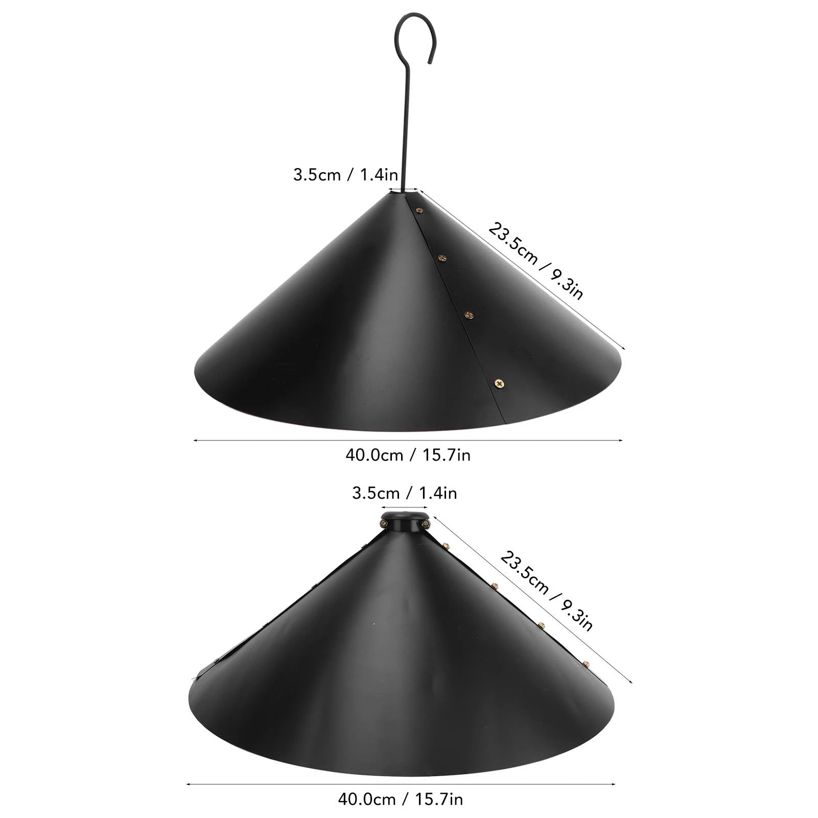 16 Inch Squirrel Baffle for Bird Feeder PVC Hanging Flapper Guard Prevents Squirrels Stealing Bird Food Outdoor Black Qme