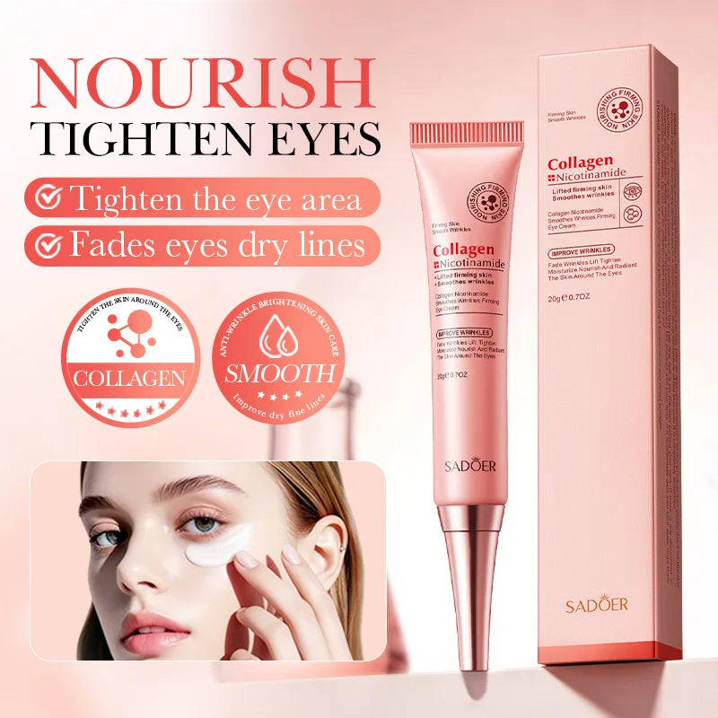 Instant Wrinkle Remove Eye Cream Collagen Reduce Fine Lines WrinklesEye Bags Dark Circle Puffiness Moisturizing Firming Eye Care Qme