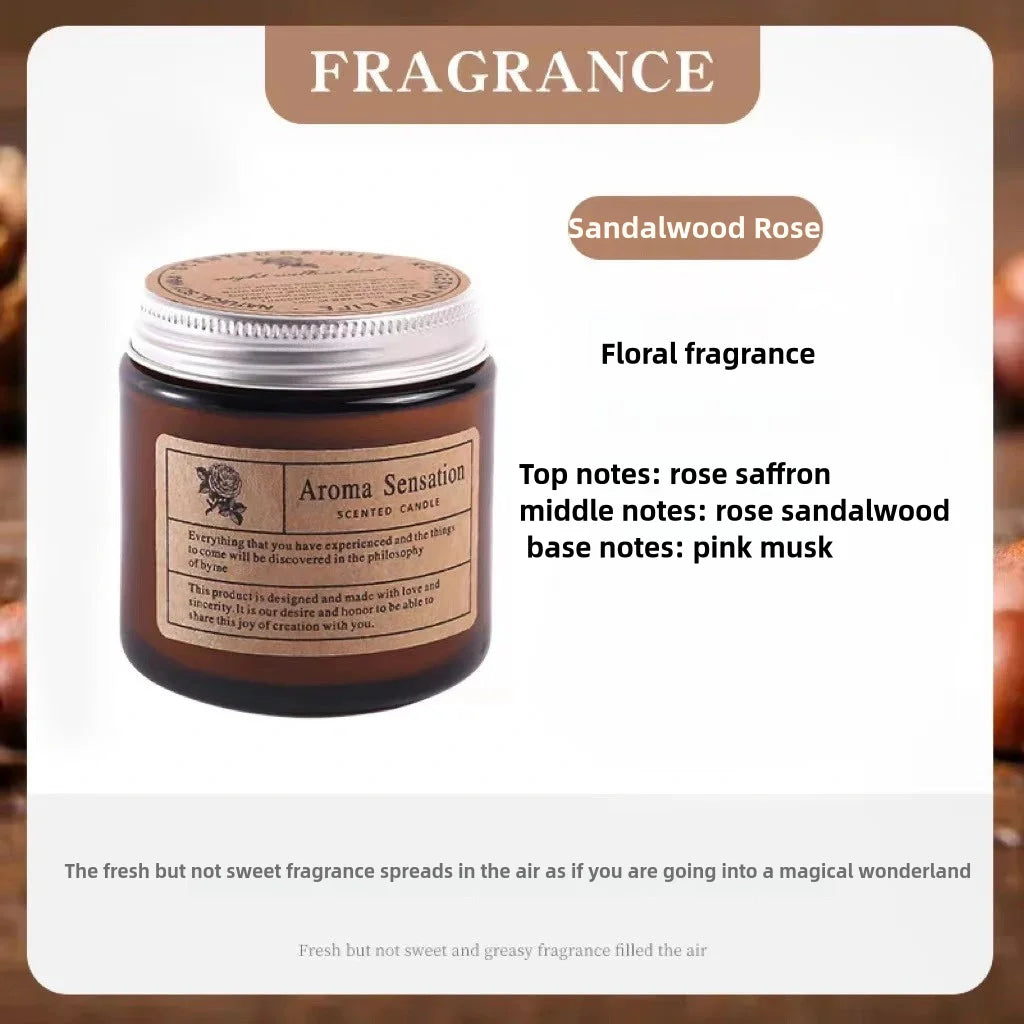 Scented Candles Smokeless Soy Candle Essential Oil Aromatic Candle Luxury Decoration Candle Wedding Gifts Party Home Decoration Qme Sandalwood Rose