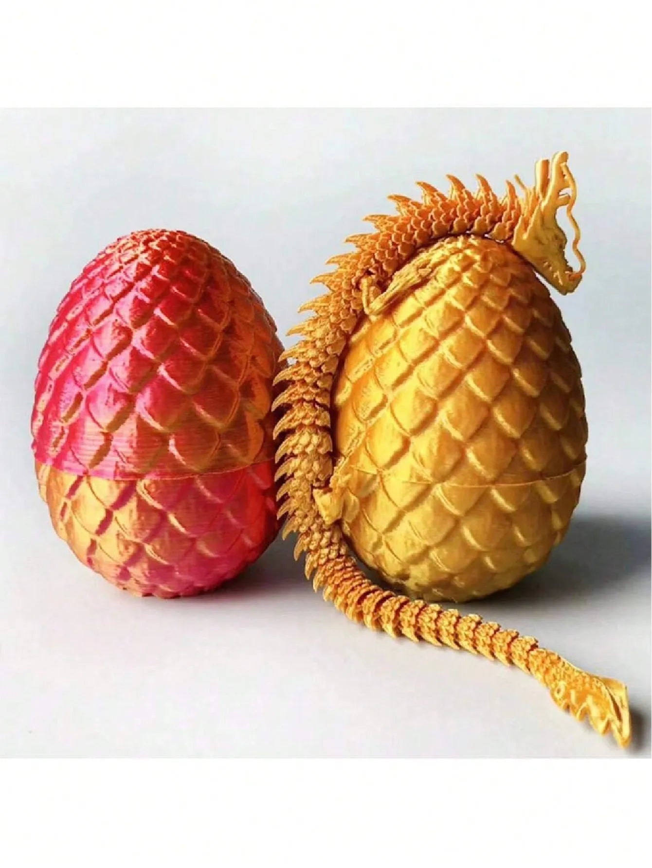 3D Printed Dragon Eggs Inside Rainbow Articulated Toys Crystal Red Qme