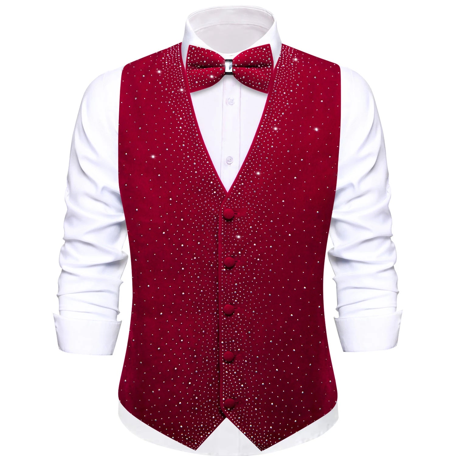 Men's Sparkly Glitter Vest Matching Bow Tie Multi Options Parties Qme HT-MJ-0155 XXXL