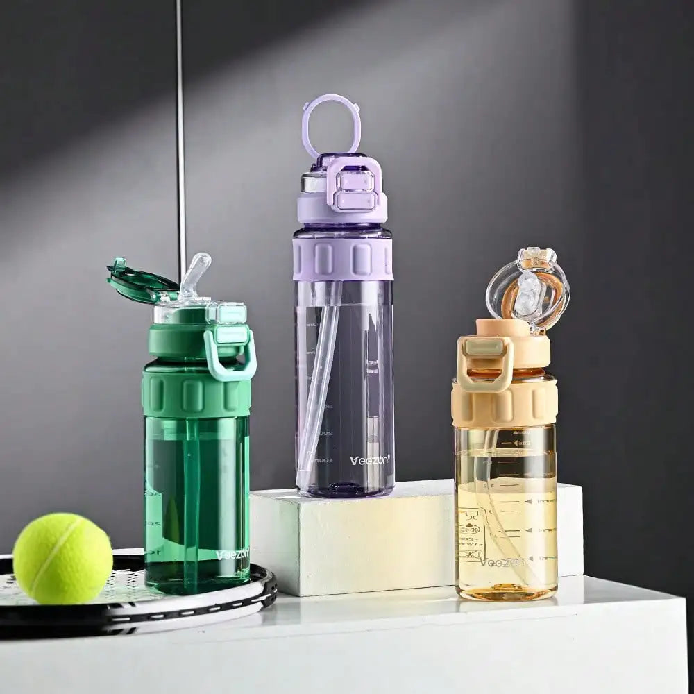 Dual-drink High-value Portable Plastic Water Bottle Summer Outdoor Qme