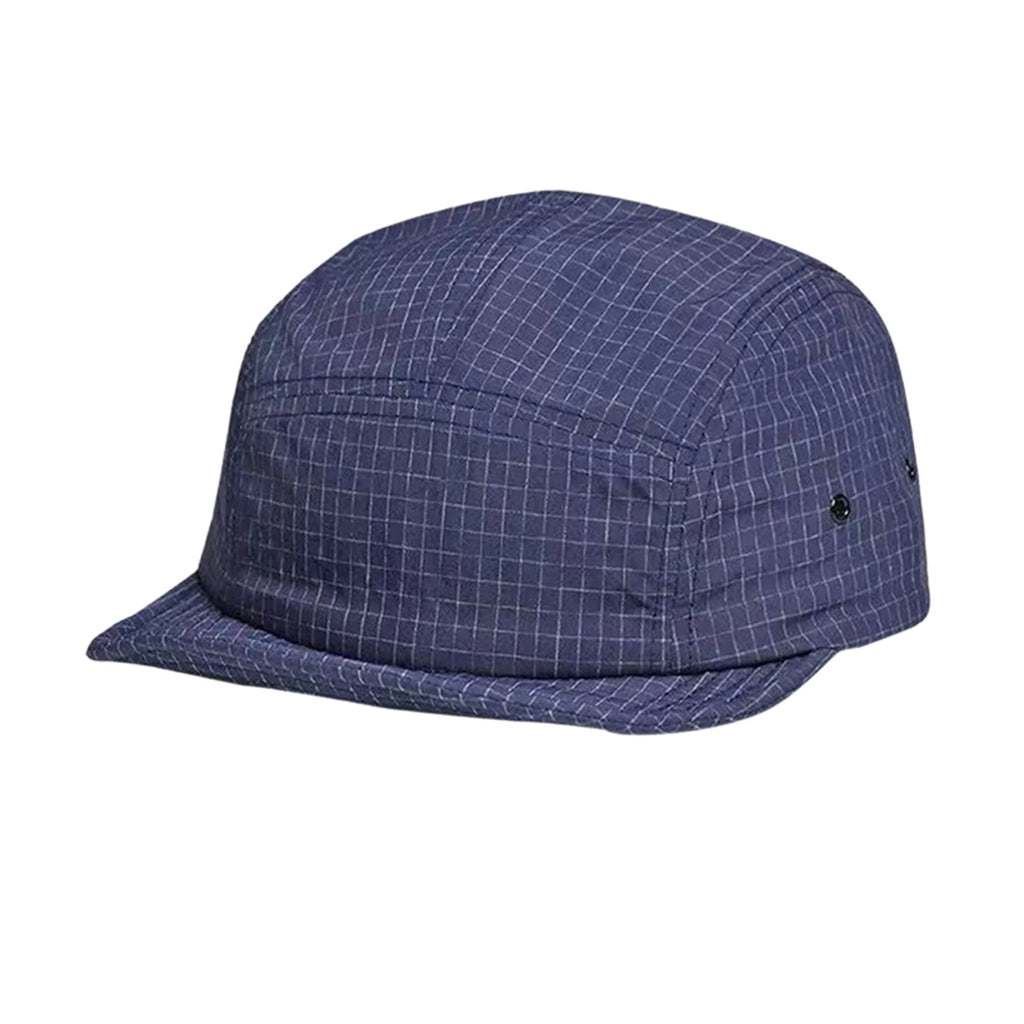 Unisex Plaid Outdoor Quick Drying Baseball Cap Breathable Mesh Versatile Hat for Sports Hiking and Running Fashionable Headwear Qme Navy One Size