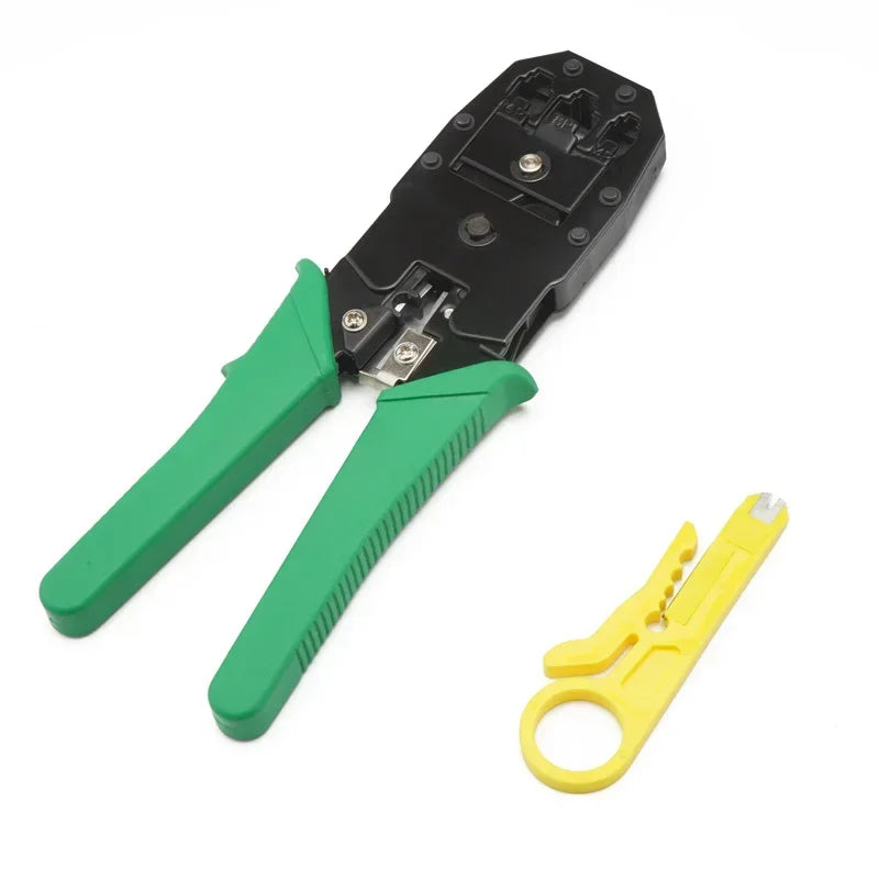 Stripping Crimping Pliers Network Cable Clamp Pliers +Professional Network Cable Tester RJ45 RJ11 RJ12 CAT5 UTP LAN Cable Tester Qme