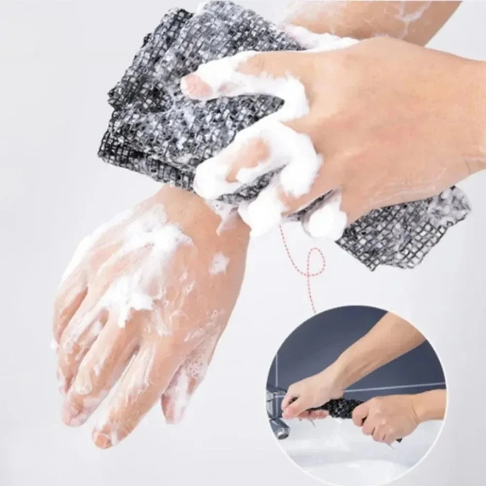 Antibacterial Exfoliating Bath Towel Rich Foam Shower Cloth Deep Cleansing Body Towel For Back Exfoliation Smooth Skin Daily Spa Qme