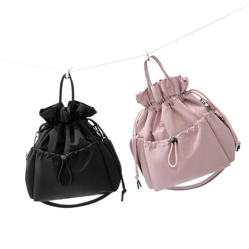 A High appearance drawstring lunch bag, student office worker insulated lunch box bag, hand-held large capacity lunch bag Qme