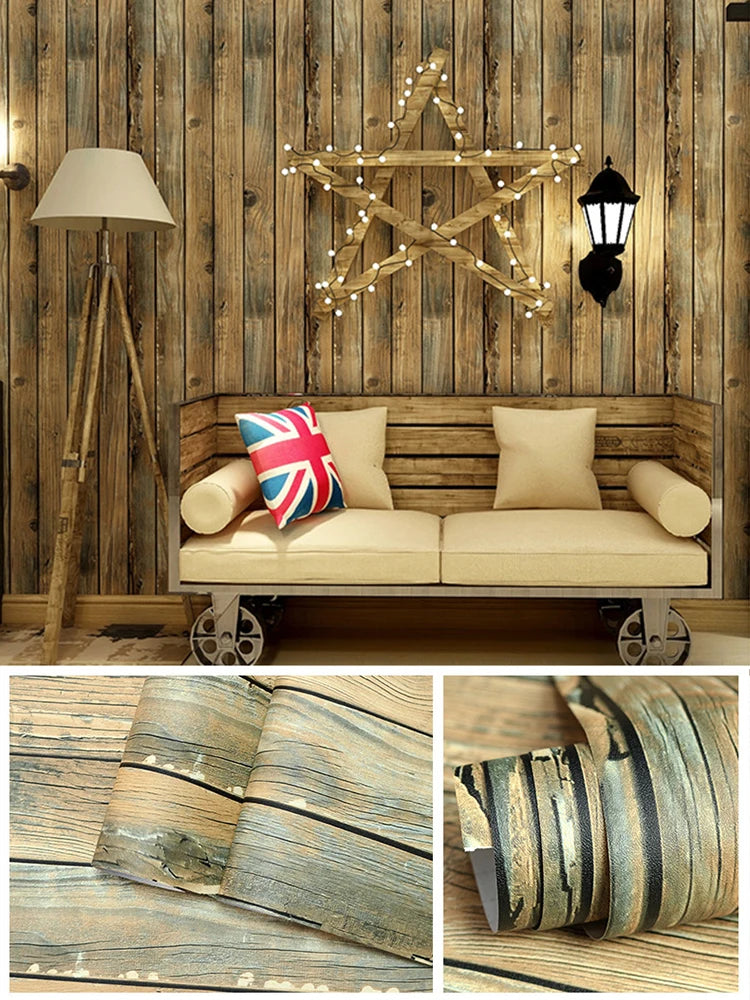Vintage Self Adhesive Wood Wallpaper Natural Wood-dark Grey Contact Qme Extra Thick 007 1mx45cm Sample