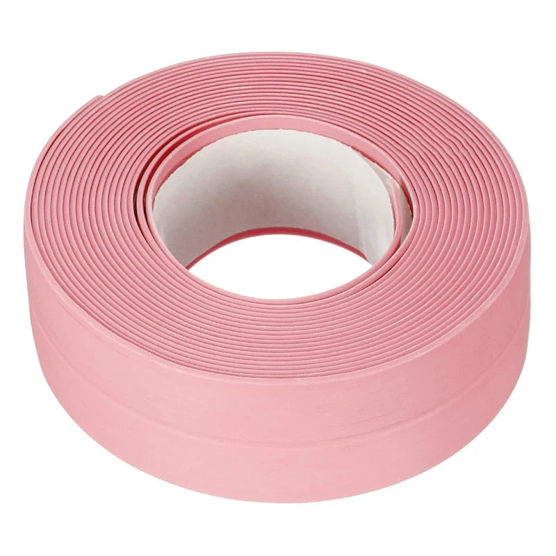 Waterproof Sealing Tape Strips PVC Self Adhesive Wall Sticker for Bathroom Shower Bath Seal Caulk Strip Kitchen Sink Mold Proof Qme 16M(52.5 Feet) Pink 3.8CM(1.5inch)