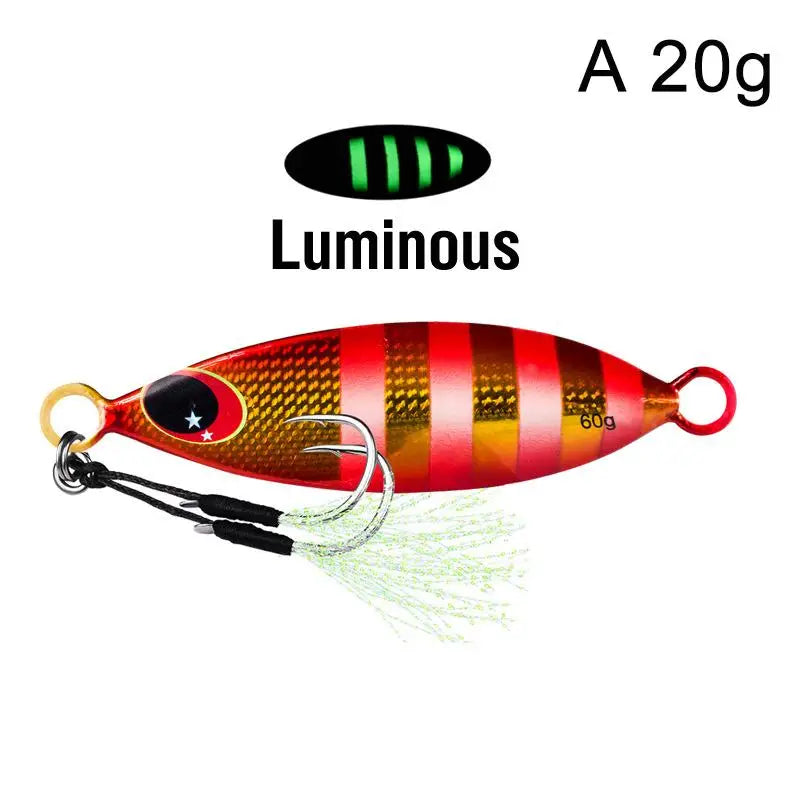 Metal Jig Spoon Lure Artificial Bait Shore Slow Jigging Hard Bass Qme A 20g