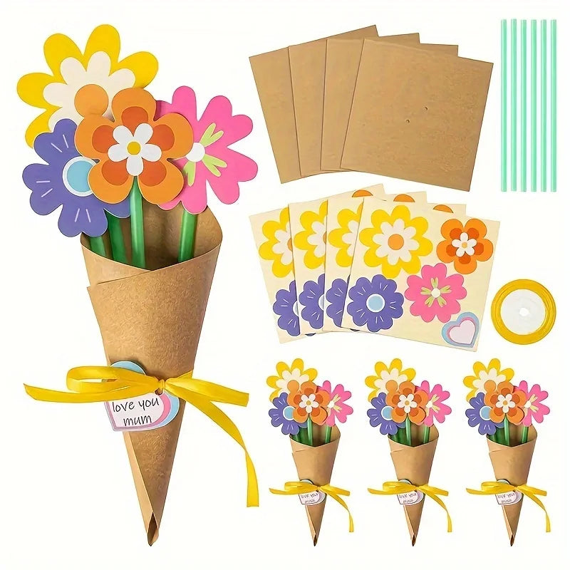 1 pack of 24 flower home party decoration fragrant flower greeting cards Qme MULTI