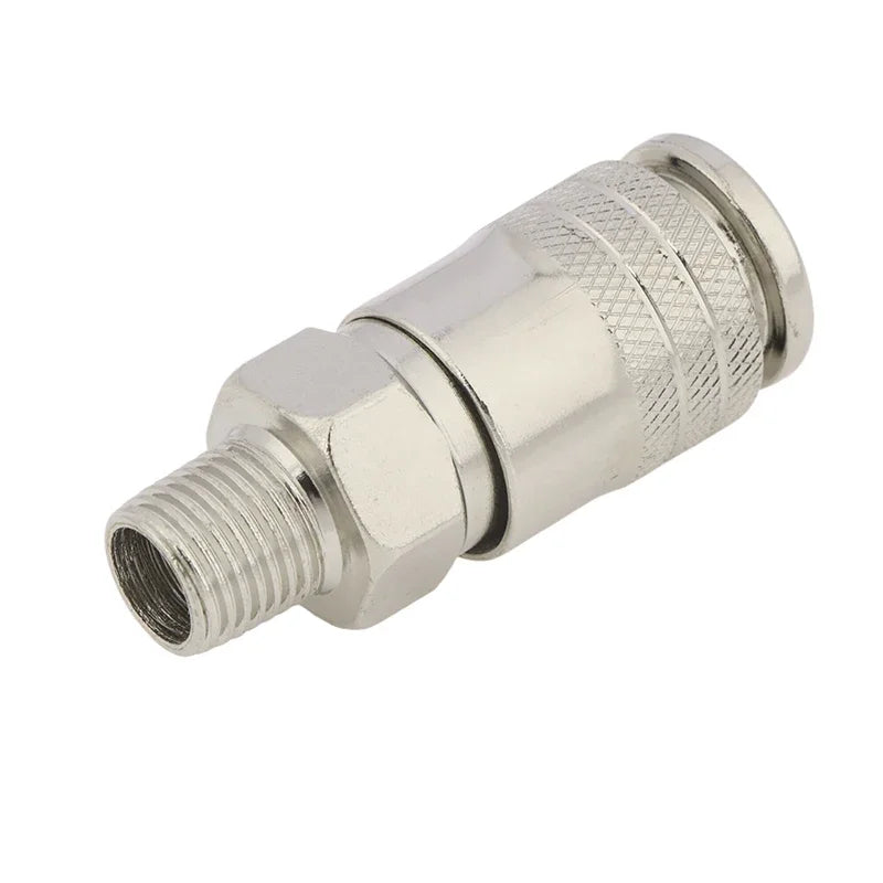 Air Compressor G1/4 Male Thread Pneumatic Fittings Adapter Metal Quick Connector EU Standard For Air Power Tools Accessories Qme
