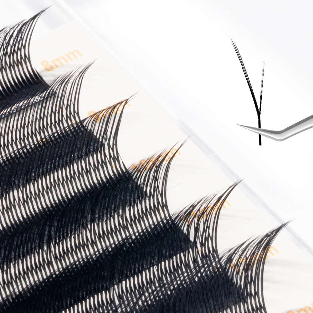 NATUHANA Fox YY Shaped Eyelashes Extensions Matte Black Natural Soft Qme YY C 0.07mm|12mm