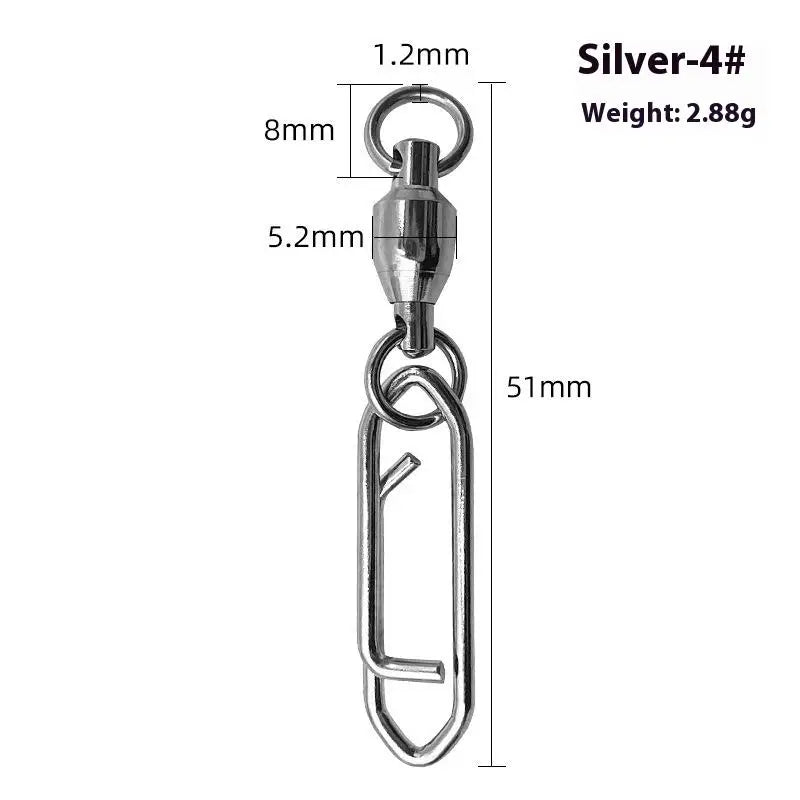 Fishing Rolling Swivel Power Clips Quick Change Snap Swivels Qme 4 Silver
