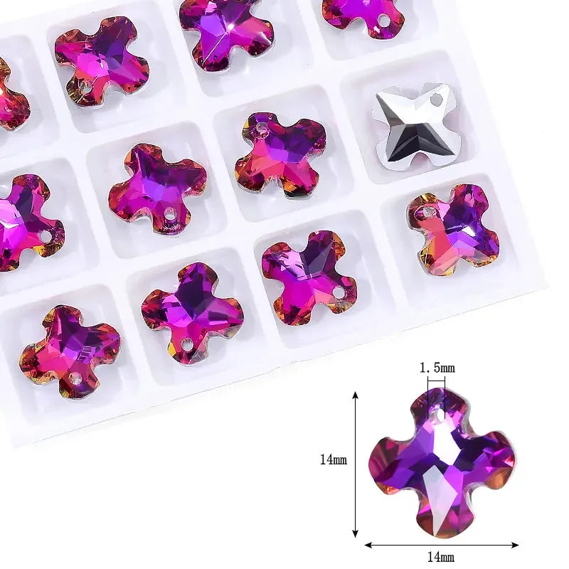 Crystal Multi -shape Pendants Single Hole Charms Glass Beads for DIY Jewelry Making Necklace Earrings Jewelry Craft Production Qme 1-12pcs