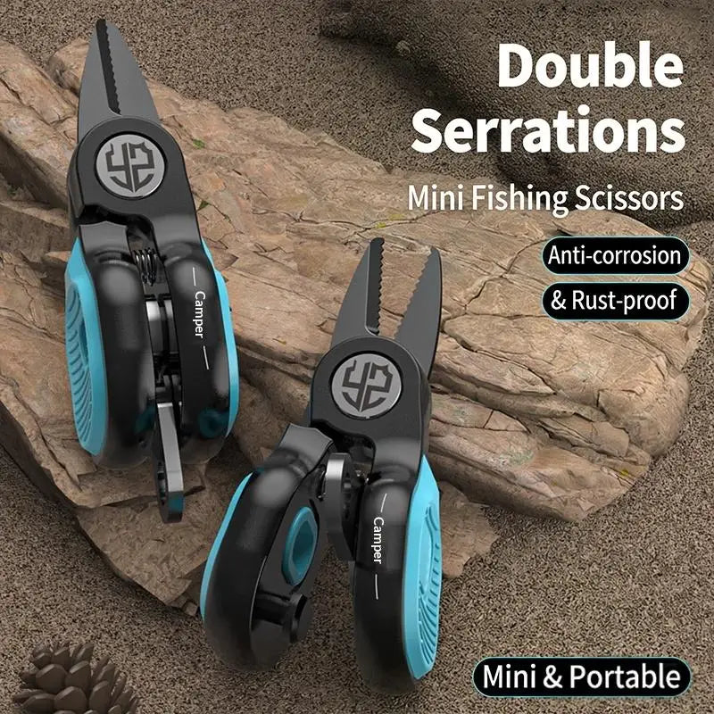 Portable Stainless Steel Lure Shears Fishing Line PE Serrated Blade Qme