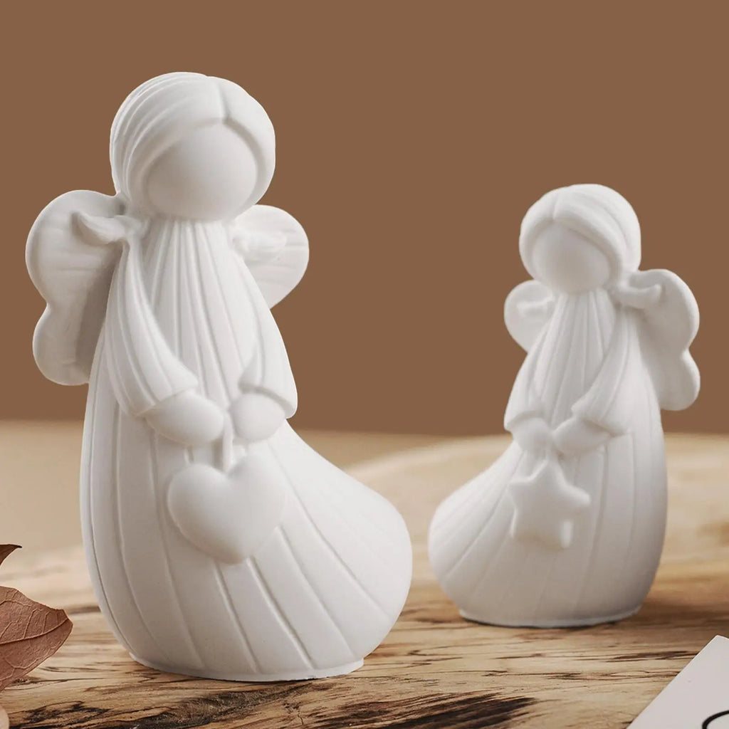 Angel Silicone Mold 4 Pieces Non-Stick Holiday Moulds Angel Resin Molds Silicone for Wedding Party Dinner Table Centerpiece Home Qme