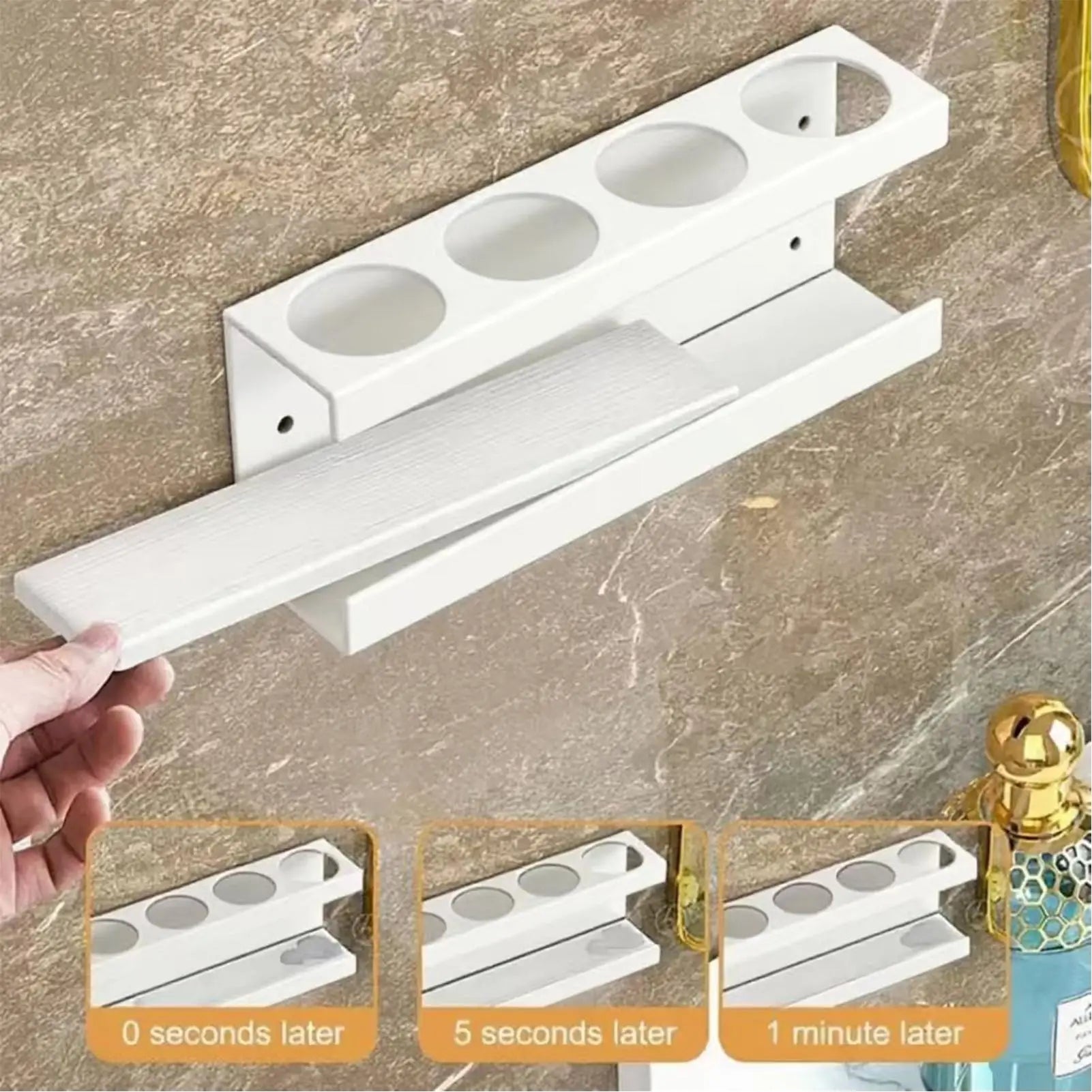 Electric Toothbrush Holder 4-Slot No Drilling Stand With Diatomite Base Bathroom Toothbrush Holder Storage Rack For Toothpaste Qme