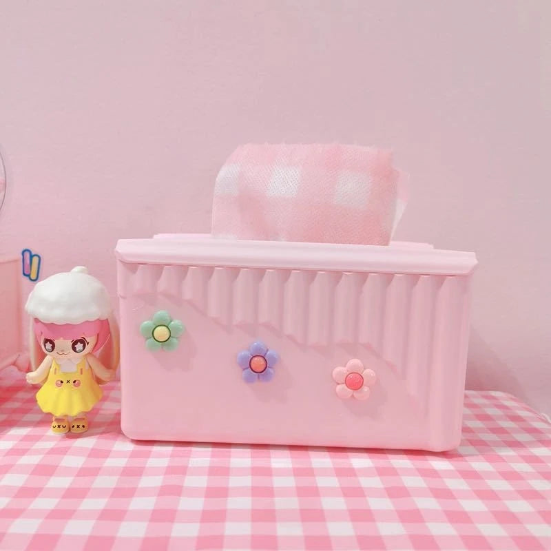 Hello Kitty Pink Creative and Cute Tissue Box Bathroom and Household Tissue Holder, Living Room Plastic Napkin Holder Qme