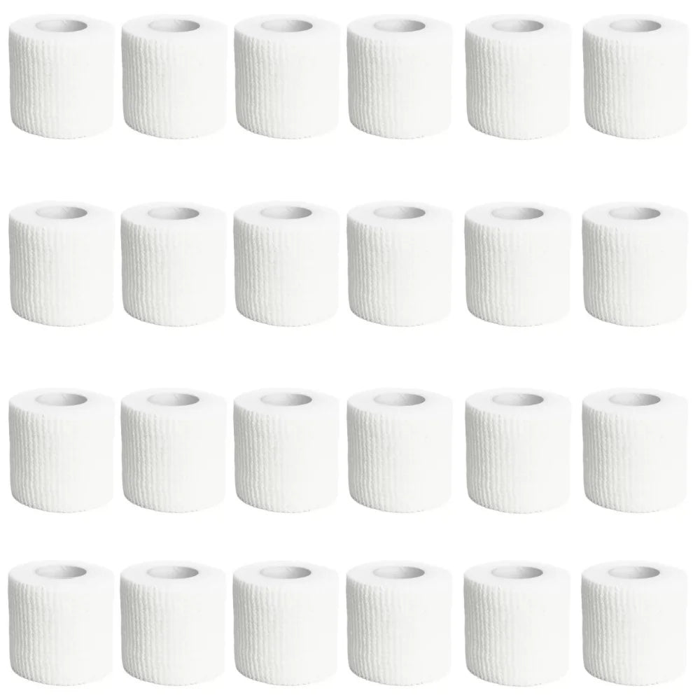 24pcs Bandage Tape Self Adhesive Elastic Bandage Wrap Elastoplast for Knee Support Pads Finger Ankle Palm Shoulder tattoo Qme white 24pcs 5cmx4.5m