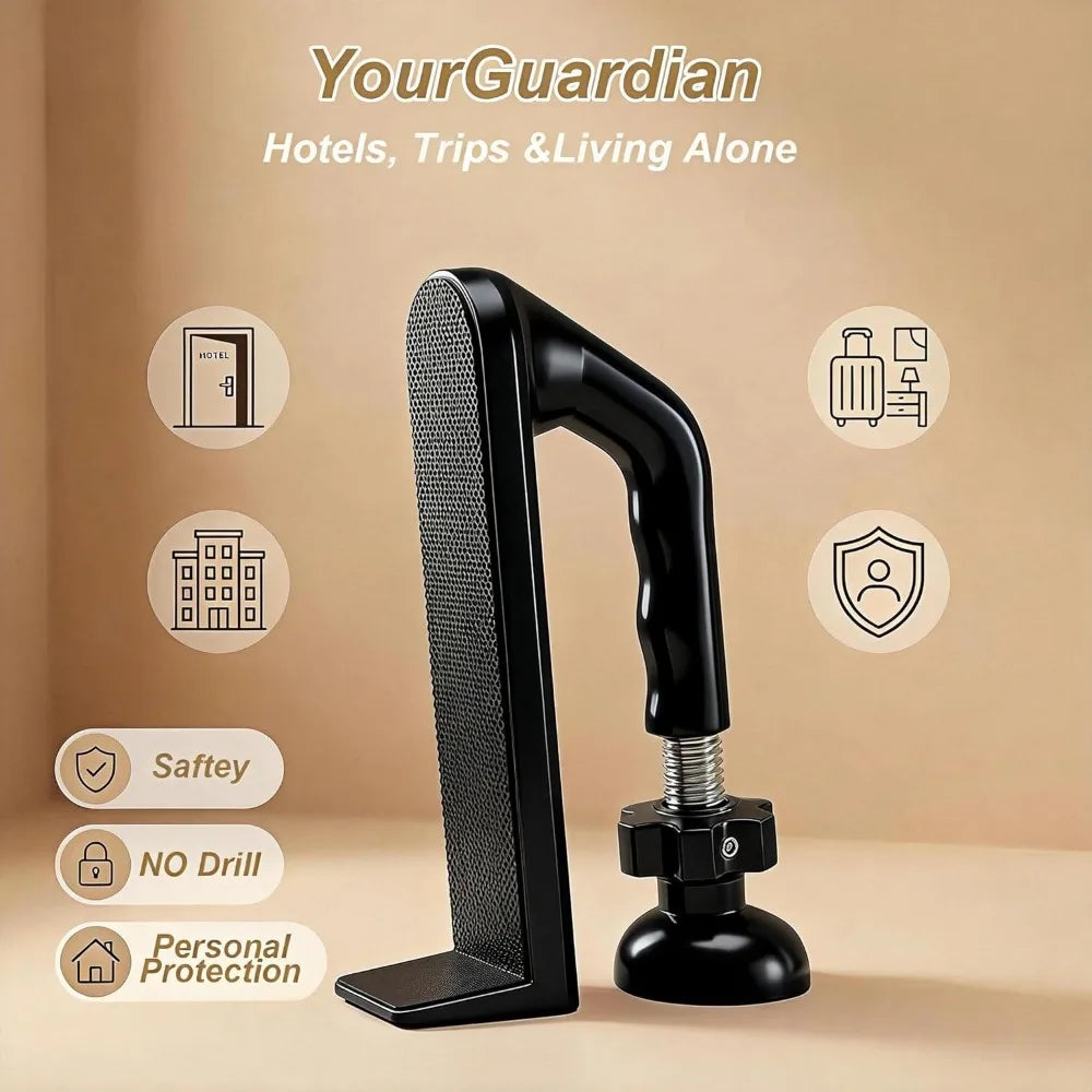 Heavy Duty Metal Portable Door Stopper Travel No Drill Security Qme