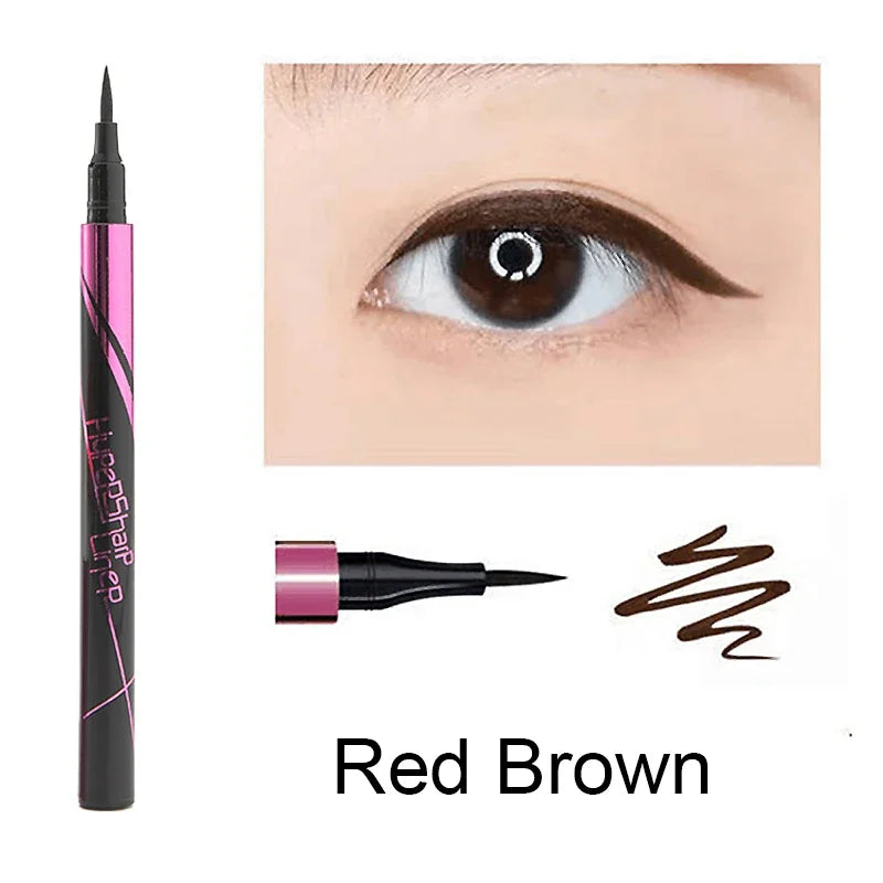 5 style of black liquid eyeliner shade brown make up eye liner pencil color eyeliner waterproof eyeliner eyes makeup stencil Qme Red-Brown