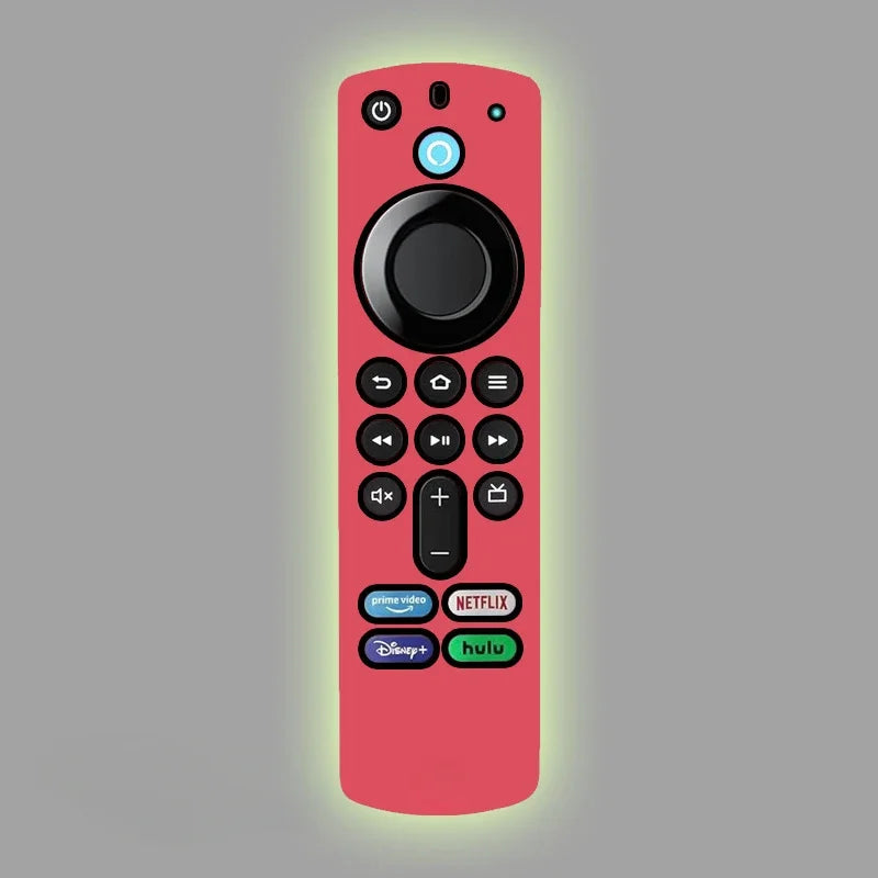 Silicone protective case For Amazon L5B83G Fire TV Stick 4K MAX/4K remote control drop proof dust and dust Glow Case Qme Red