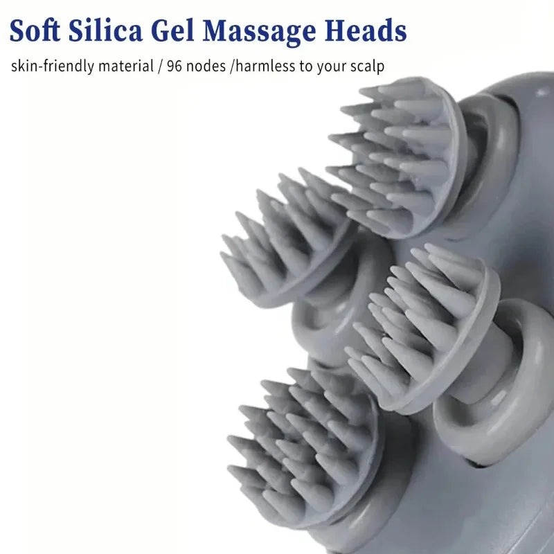 Adjustable Speed Red Light Head Massager Soft Silicone Scalp Care Qme