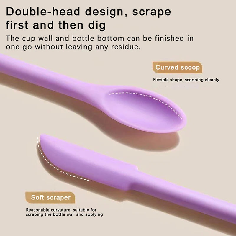 2-in-1 Silicone Scoop Scraper Double-headed Tool Cosmetic Liquids Qme