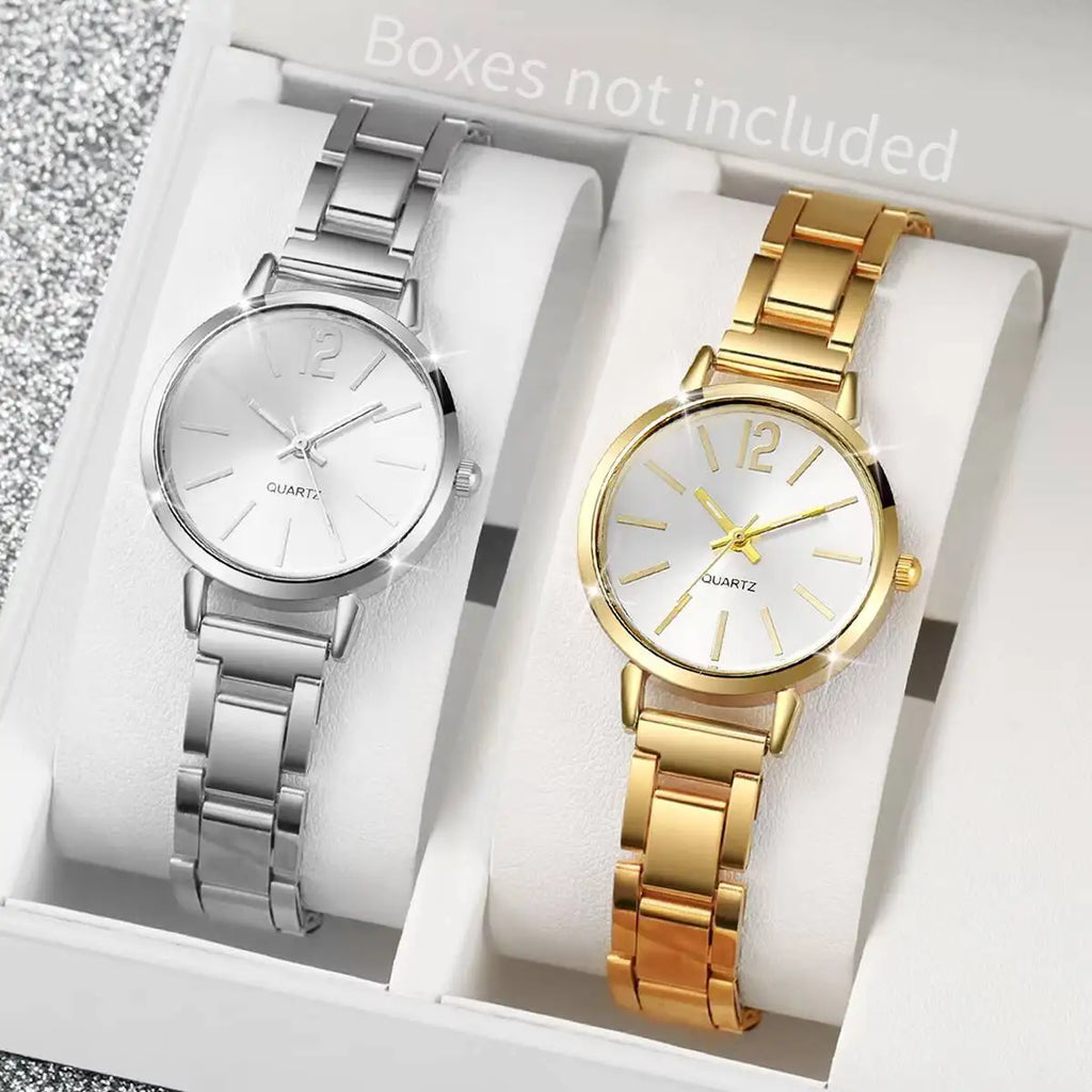 Women's Watch Light Luxury Steel Belt Women's Watch Female Student Fashion Simple Quartz Watch Qme