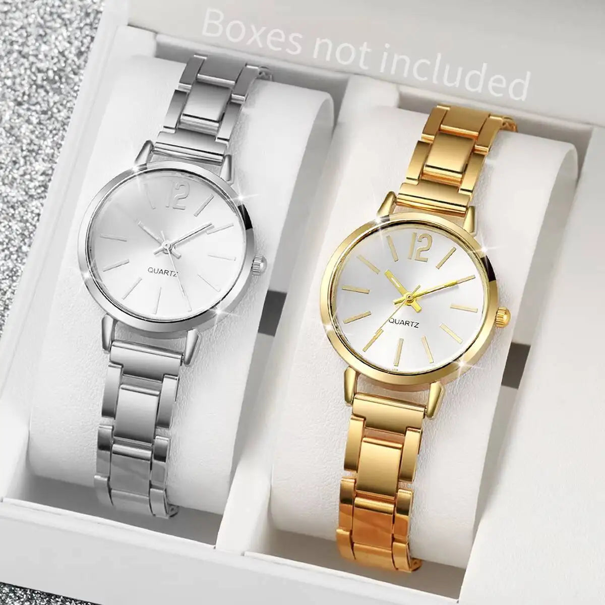 Women's Watch Light Luxury Steel Belt Women's Watch Female Student Fashion Simple Quartz Watch Qme