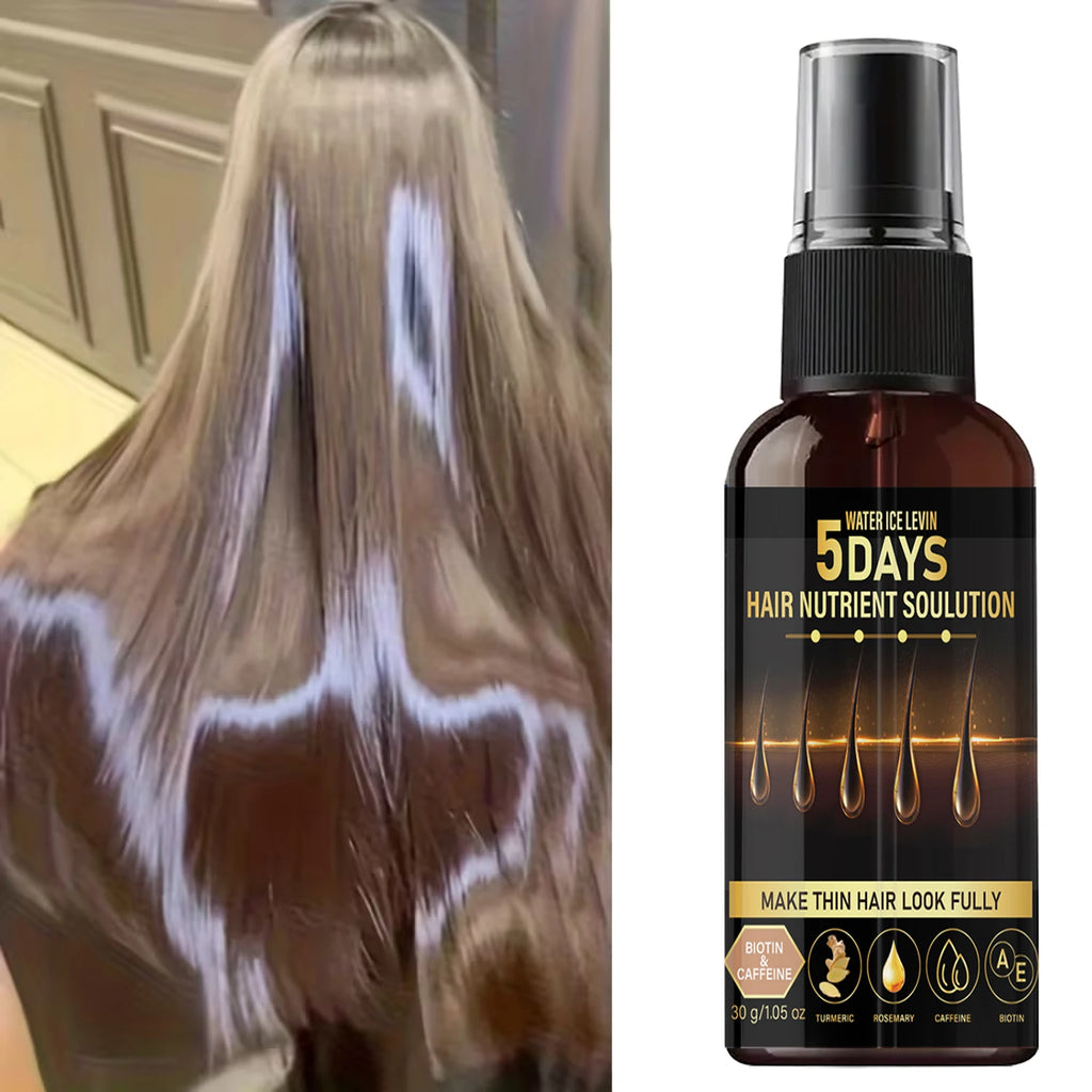 Biotin & Caffeine Hair Care Oil - Rosemary, Turmeric Infused, 5 Days Hair Nutrient Solution for Thicker Hair Qme