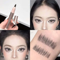 Multi-fork Brush Eyebrow Pen Waterproof Long Lasting 4D Liquid Tattoo Brow Natural Look Hairline Filler Quick-drying Makeup Qme 01 Dark black