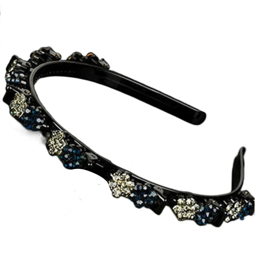Elegant Hair Bands Clips Plum Blossom Multi-storey Toothed Clip Qme Dark Blue