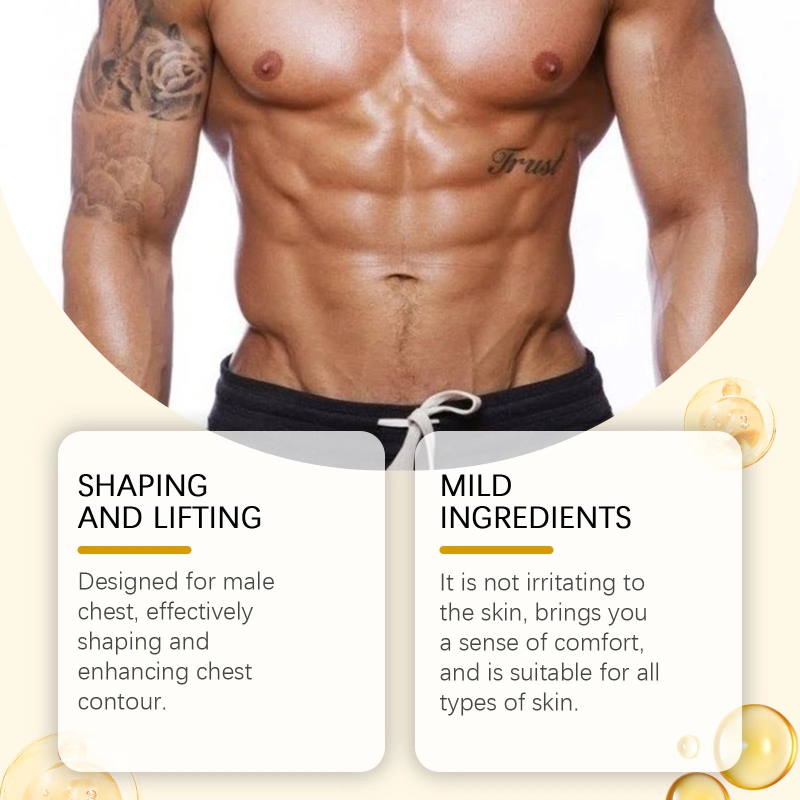 Bee Venom Men's Chest Massage Oil Firming Nourishing Care for Chest Contouring Tightening Elasticity Oil Men's Chest Skin Care Qme