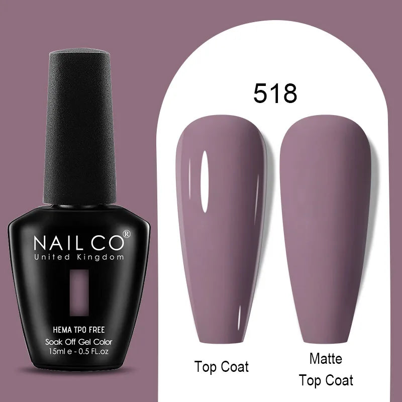 Nailco Jelly Gel Nail Polish Transparent Varnishes 44 Colors Red Pink