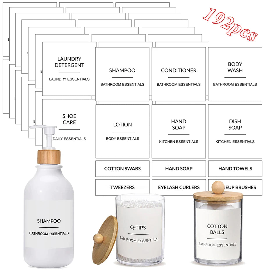 Bathroom Classification Label Sticker Travel Shampoo Bottles Hand Soap Conditioner Waterproof Labels Cosmetic Label Sticker Qme