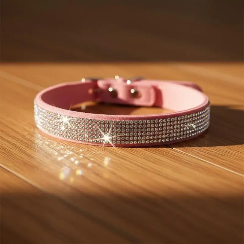 Crystal Dog Collar Comfortable Glitter Dog Collars Zinc Alloy Buckle Collar For Small Dogs Cats Qme