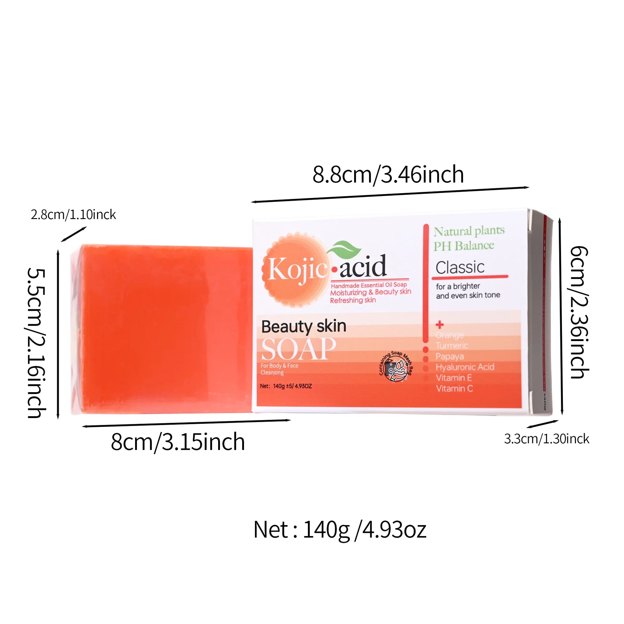 HZ Turmeric Kojic Acid Glutathione Essential Oil Cleansing Soap Deep Qme