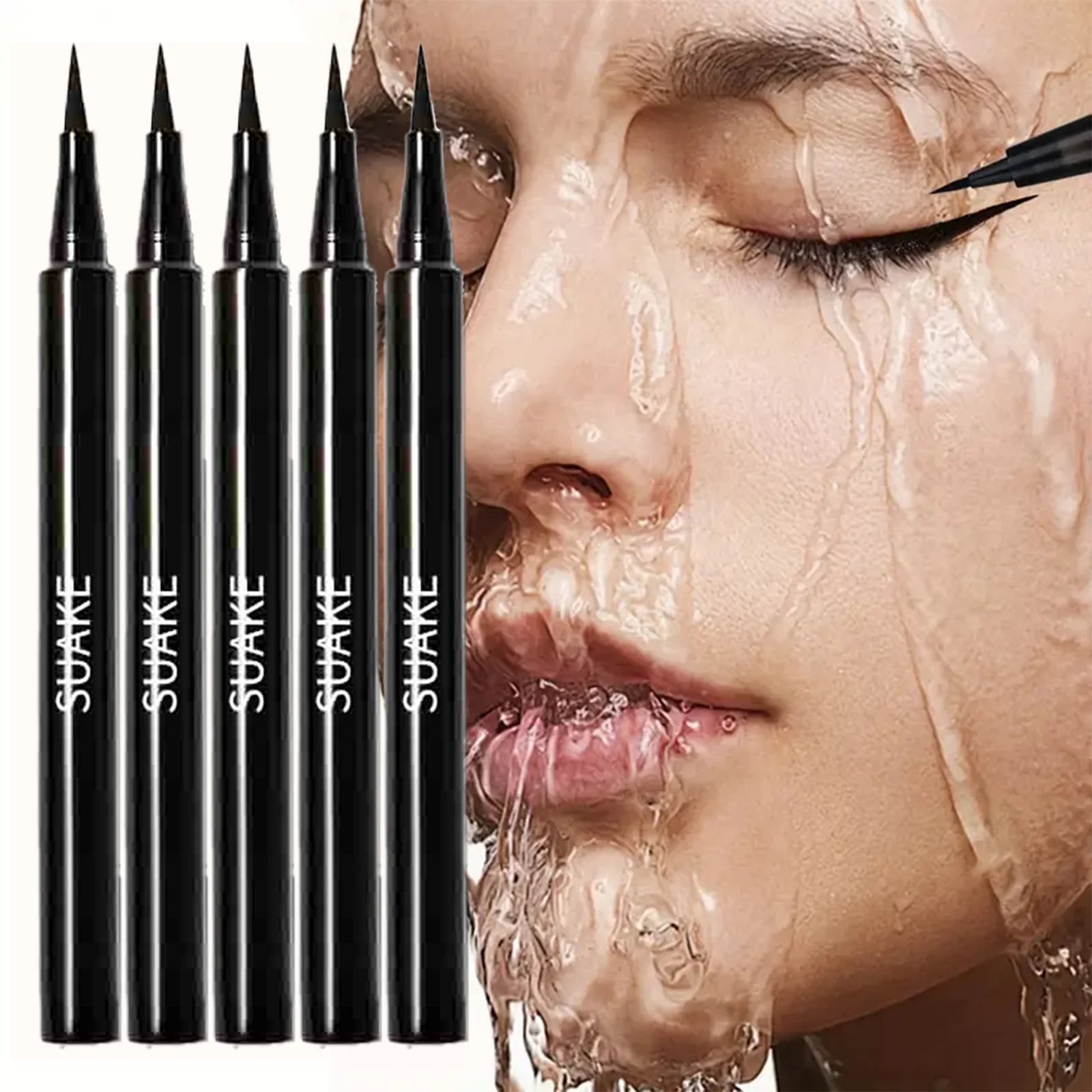 5-piece Smooth Liquid Eyeliners Waterproof Long-lasting Makeup Black Qme