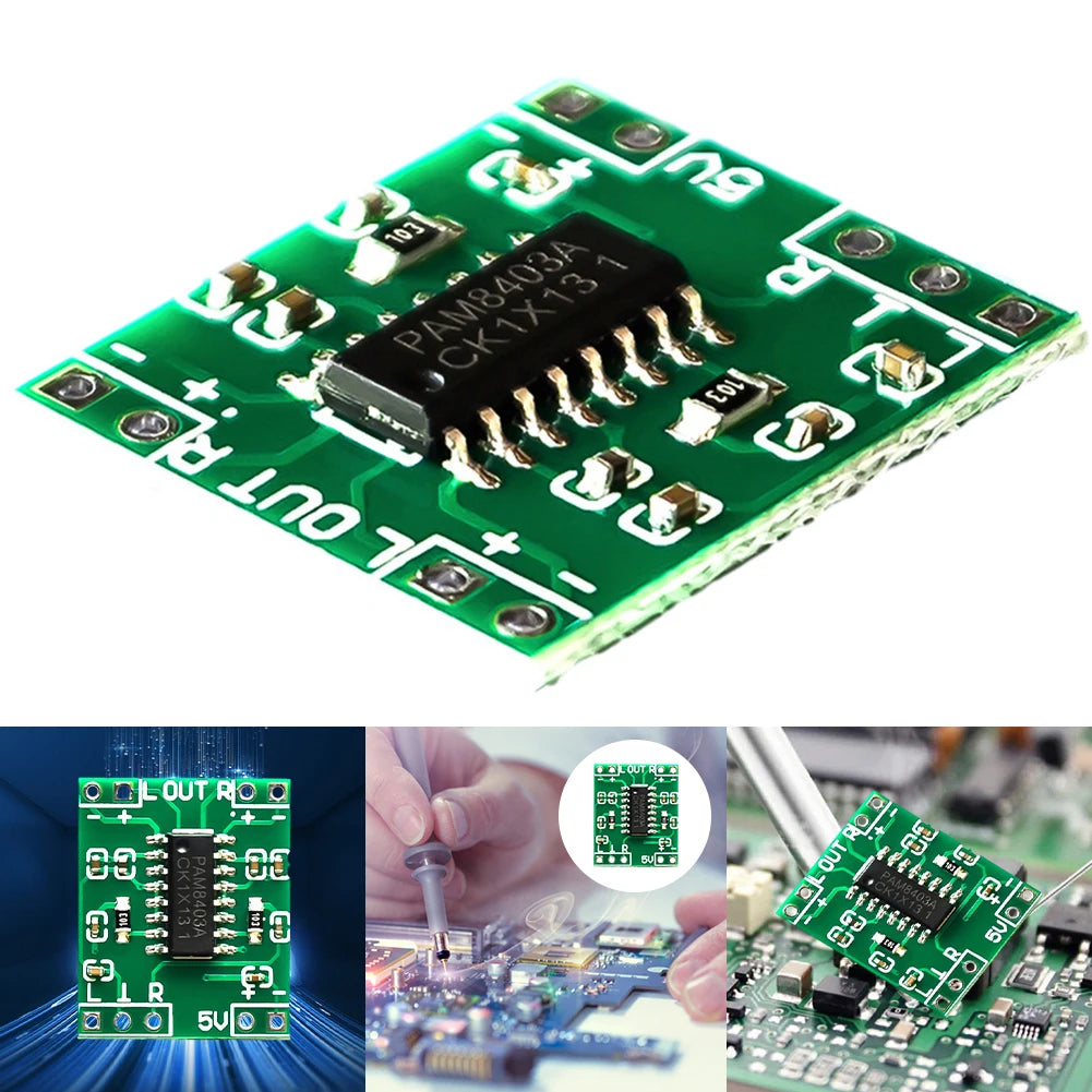 PAM8403 Super Mini Digital Amplifier Board 2.5V-5.5V 2 Channels Audio Power Amplifier Module USB Power Supply for Volume Control Qme