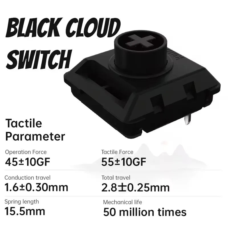 Kailh Low Profile Switch Customized Full POM The Elenments Series White Rain Black Cloud Hide Mountain Switch Qme
