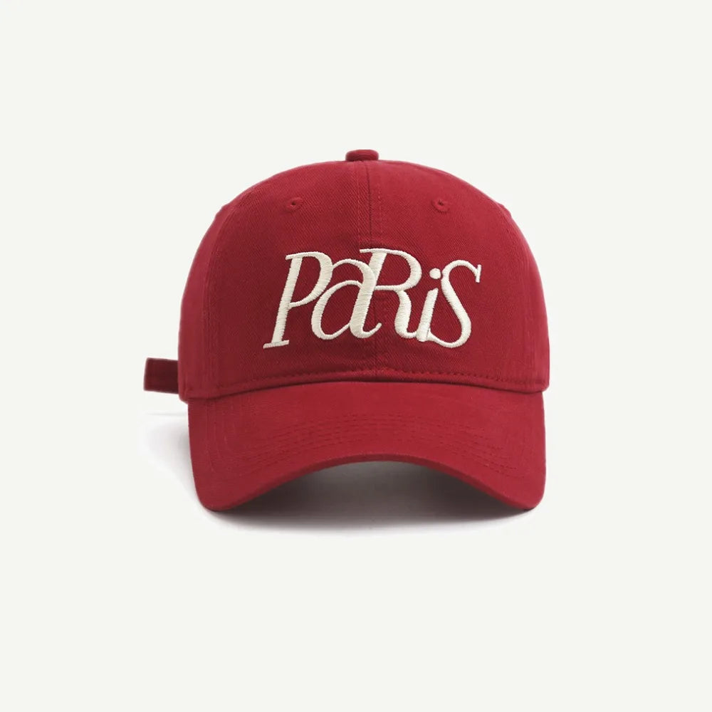 Casual Embroidered Embroidery Baseball Cap NYC Hole Letter Baseball Hat Retro Sunscreen Hat Sun Hat Girl Qme Red