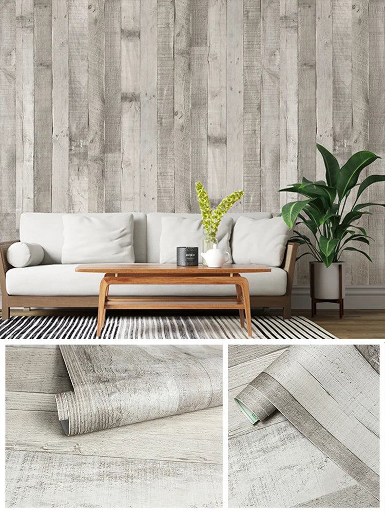 Vintage Self Adhesive Wood Wallpaper Natural Wood-dark Grey Contact Qme Extra Thick 004 1mx45cm Sample