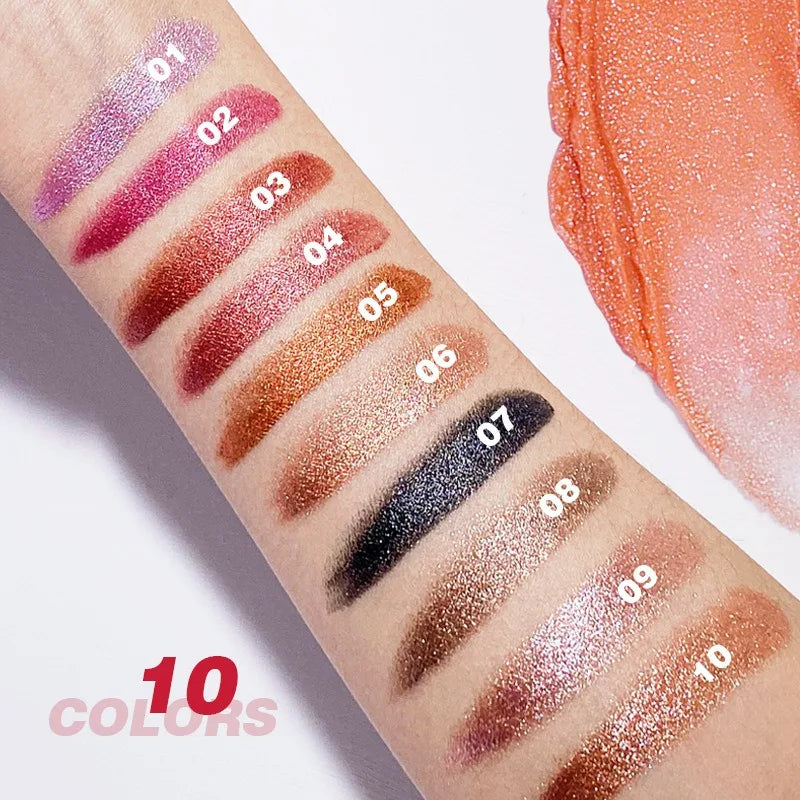 Shiny Pearl Diamond Lipstick 10 Colors Metallic Matte Lip Gloss Long Lasting Waterproof Moisturising Lip Tint Beauty Cosmetic Qme