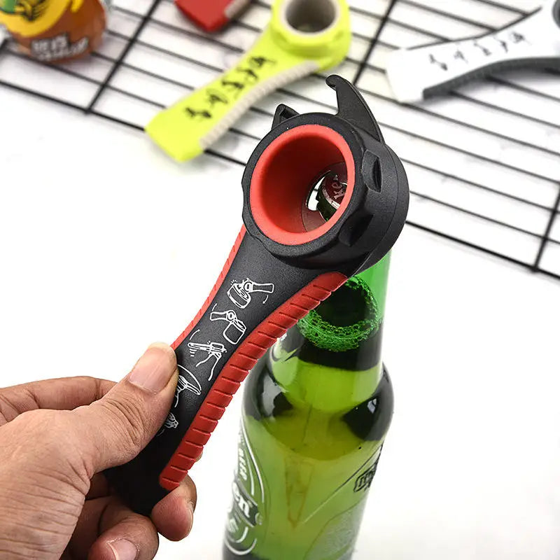 Can Opener Multi Functional Five In One Beverage Bottle Opener Cap Twister Four Position Can Opener Anti Slip Cap Twister Qme