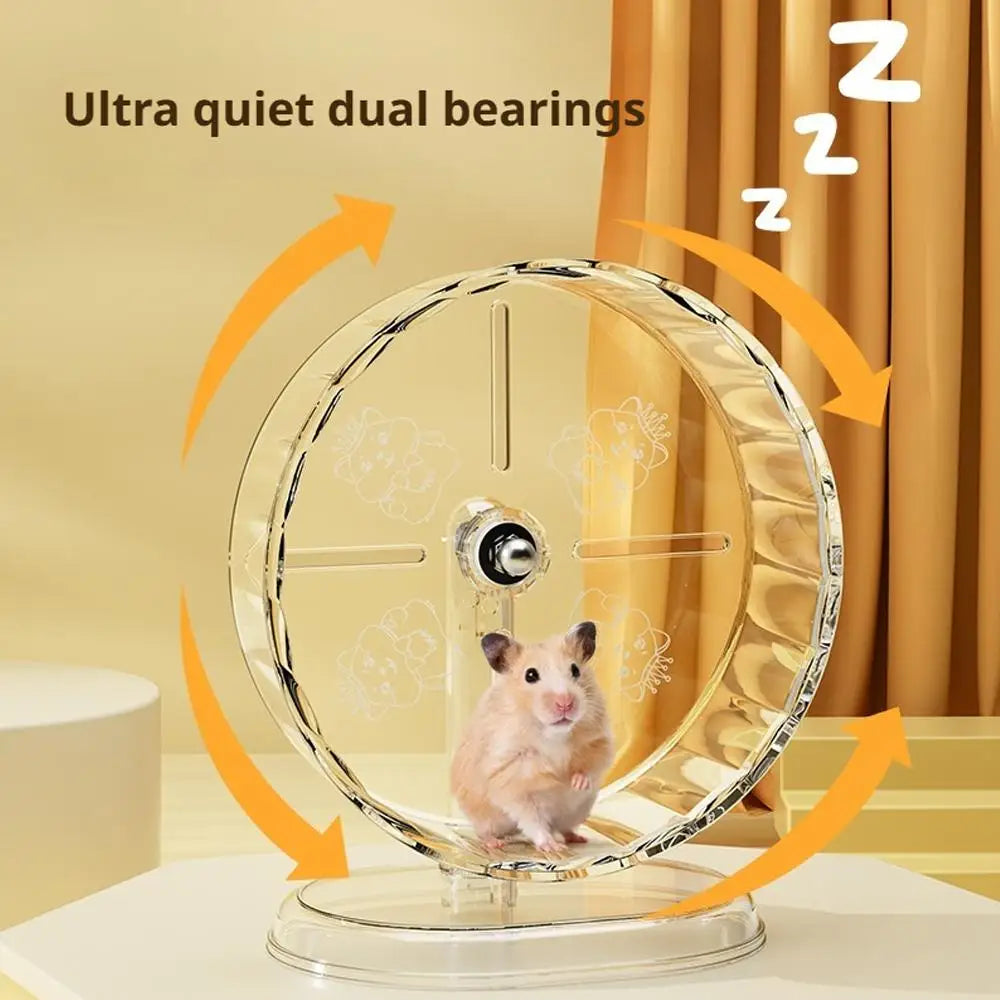 Hamster Running Sport Transparent Running Wheel Support Toy Small Pet Roller Bearing Silent Running Wheel Pets Accessories Qme